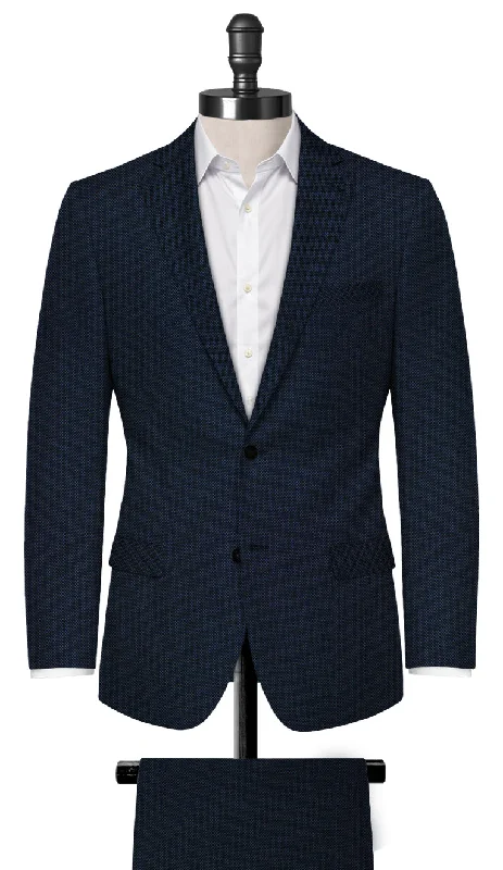 Men Blazers for Winter Carnival in Festive and Warm Styles​ Blue Birdseye Suit