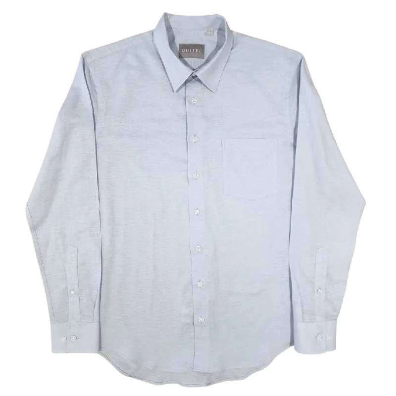 Men Blazers for Fishing Trips in Water - Resistant and Practical Fabrics​ Light Blue Cotton Linen Shirt