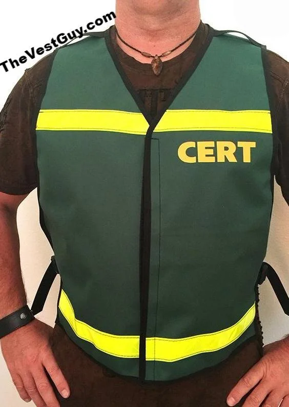 Men's Camouflage - Print Vest in Green for Hunting and Outdoor Adventures Basic CERT Reflective Velcro Vest