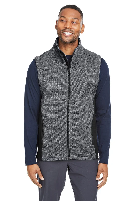 Tall Men's Zip - Up Fleece Vest in Gray for Outdoor Activities Spyder Mens Pursuit Full Zip Vest - Heather Black/Black