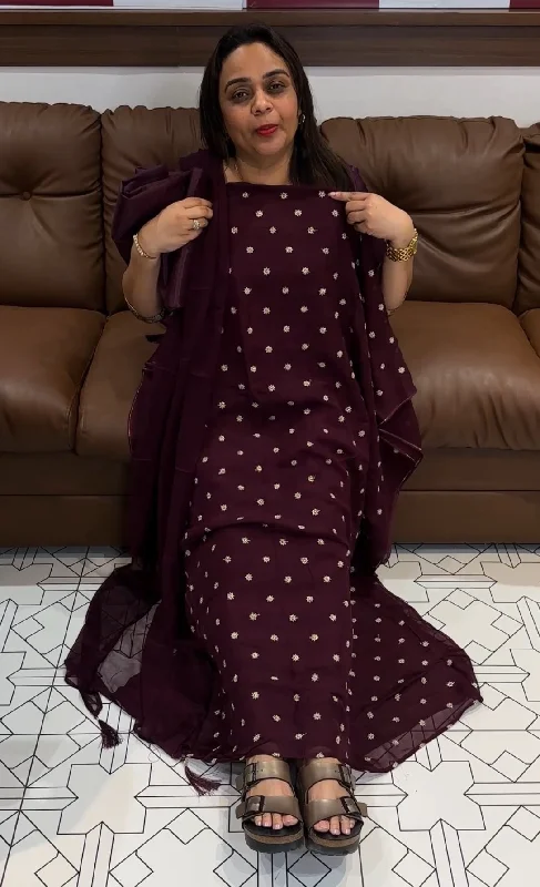  VISCOSE ORGANZA UNSTITCHED SALWAR SUITS - IHA 20921