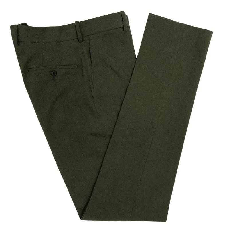 Men Blazers with Retro Prints for a Nostalgic Feel​ Green 'Paper' Wool & Cotton Trouser