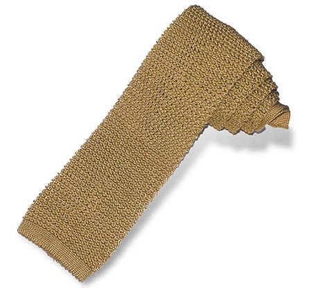 Men Blazers for Fall Gatherings in Earthy - toned and Cozy Fabrics​ Gold Silk Knit Tie