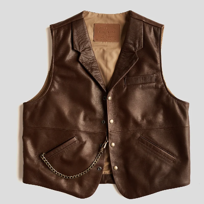 Plus Size Men's Sequin - Embellished Vest in Silver for a Glamorous Party Classic Lapel Vest| Brown
