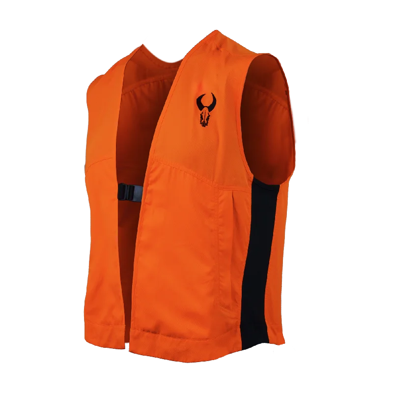 Tall Men's Zip - Up Fleece Vest in Gray for Outdoor Activities BLAZE ORANGE VEST