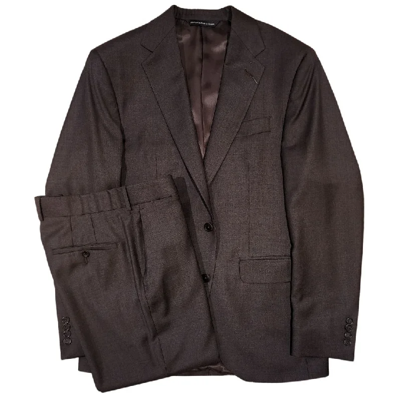 Men Blazers for Theatre Performances in Classic Styles​ Espresso Sharkskin Wool Two Button Suit
