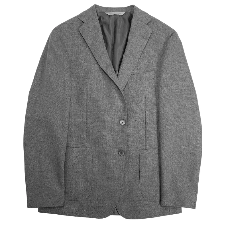 Men Blazers for Motorcycling in Protective and Cool - looking Fabrics​ Grey Two Button Wool Canvas Sport Jacket
