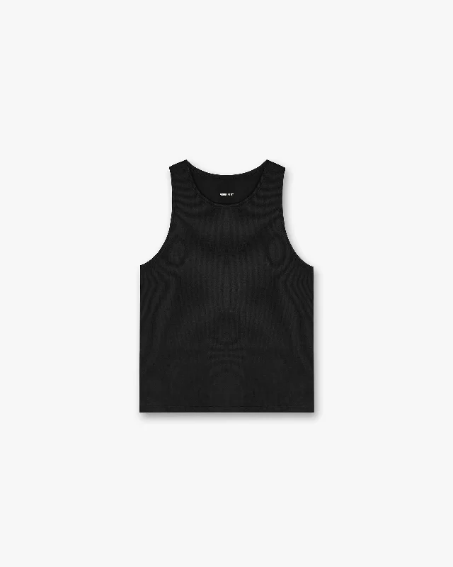 Tall Men's Linen - Cotton Blend Vest in Khaki for a Relaxed Summer Style 247 DNA Mesh Vest - Black
