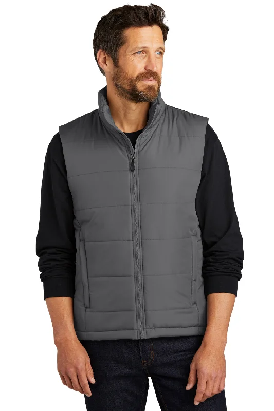 Athletic Fit Men's Mesh - Backed Vest in White for Sports and Fitness Port Authority Mens Water Resistant Full Zip Puffer Vest - Shadow Grey Athletic Fit Men's Mesh - Backed Vest in White for Sports and Fitness Port Authority Mens Water Resistant Full Zip Puffer Vest - Shadow Grey