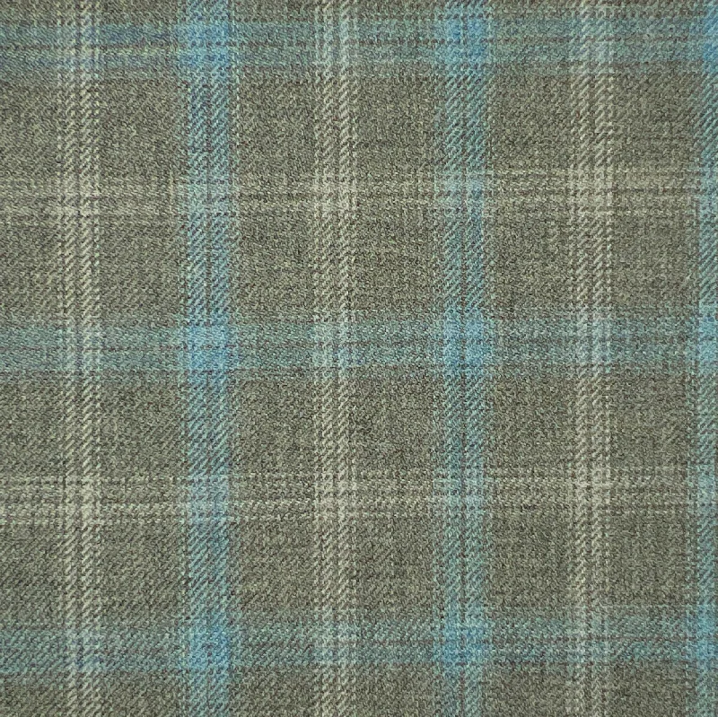 Velvet Men Blazers in Rich Colors​ Heather Grey w/ Sky Blue & White Grid Check