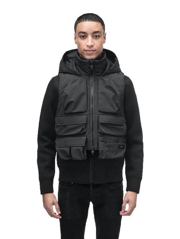 Men's Quilted Down Vest in Black for Extreme Winter Warmth Vulcan Unisex Tactical Vest