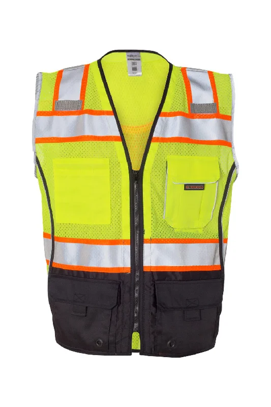 Men's Sherpa - Lined Denim Vest in Blue for a Rustic and Warm Ensemble Kishigo Mens Premium Black Series Black Bottom Class 2 Vest - Lime Green