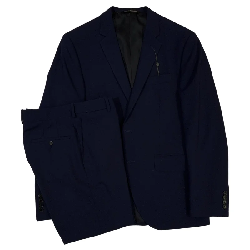Men Blazers with Geometric Patterns for a Modern Edge​ Indigo Two Button Technical Wool Suit