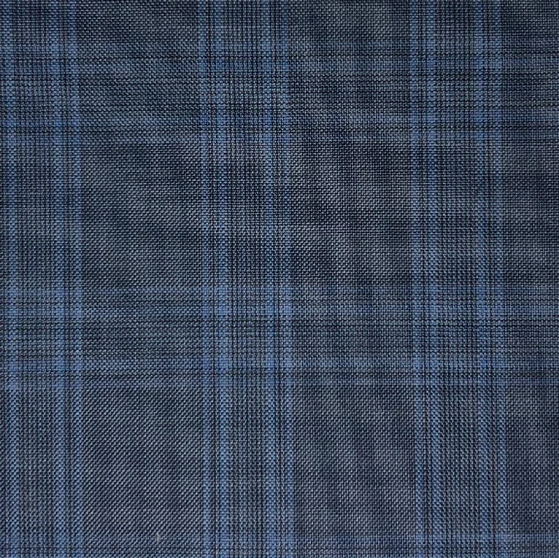 Men Blazers with Dinosaur Prints for a Fun and Quirky Look​ Steel Blue Grid Check