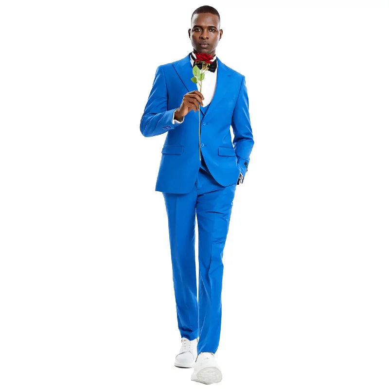  Skinny Fit Royal Blue 3pc Suit