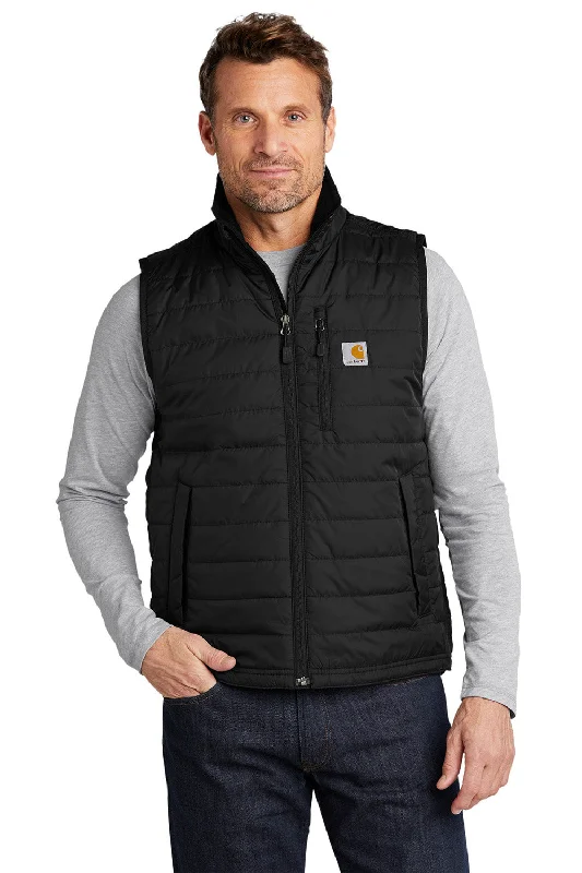 Men's Canvas Vest with Multiple Pockets in Olive for Practicality Carhartt Mens Gilliam Full Zip Vest - Black