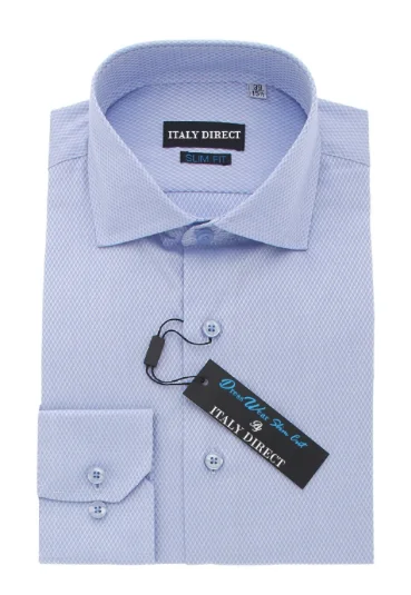 Men's Graphic - Printed Casual Shirts with Pop - Culture References for a Fun and Stylish Look Blue Crosshatch Slim Fit Dress Shirt