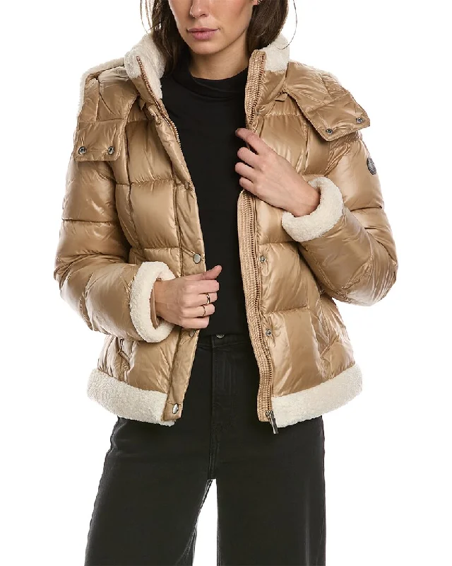 French Connection Sherpa-Trim Puffer Coat