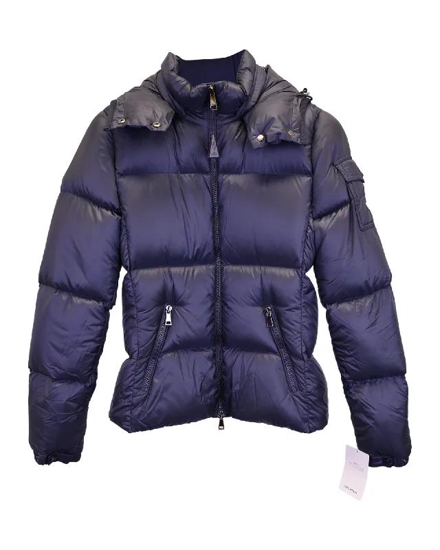 Moncler Fourmine Down Jacket in Navy Blue Nylon