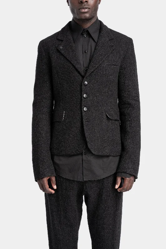 Men Blazers for Company Outings in Casual yet Presentable Styles​ 4 Button Linen / Wool Blazer