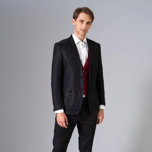 Men Blazers for Theatre Performances in Classic Styles​ Amazeus Black linen Blazer