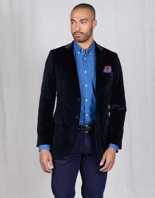 Cashmere Men Blazers in Luxury Styles​ Cooper Black Velvet Blazer