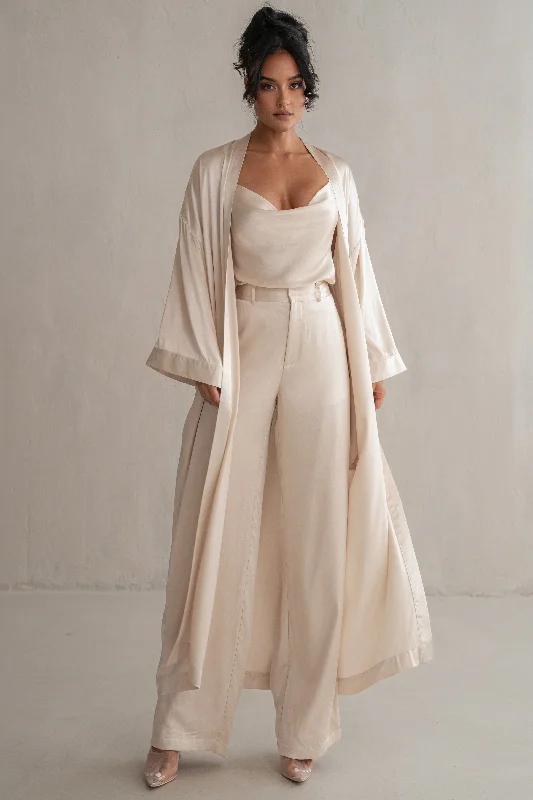 Men Blazers with Tribal Prints for an Exotic Touch​ Champagne Forever And Always Satin Robe