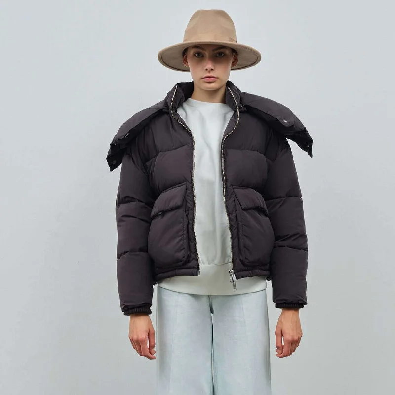 Montreal | Black Women's Cropped Quilted Puffer Jacket