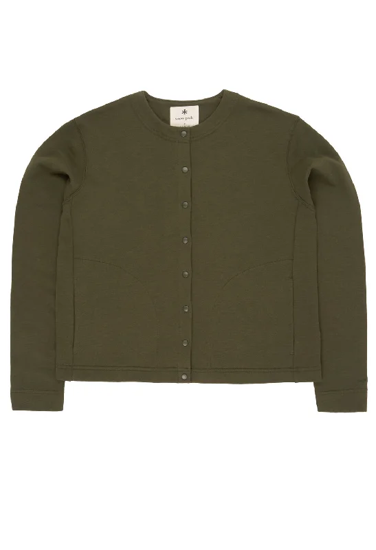 Snow Peak Women's Takibi Sweatshirt Cardigan - Olive
