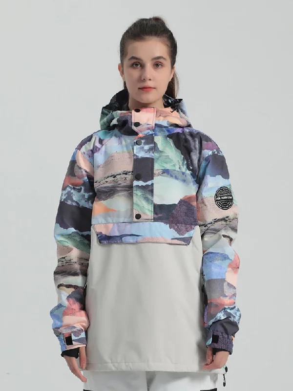 Women's Landscape Loose-Fit Multi-Snap Closure Waterproof Snow Anorak
